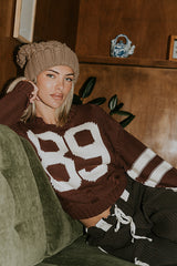 Route Cable Knit Sweater In Red-Brown - Final Sale
