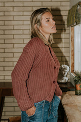 Katie Knit Cardigan In Red - Final Sale