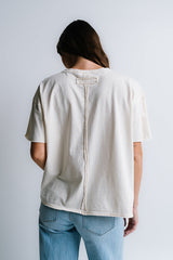 Abby Oversized Tee In Ecru - Final Sale