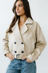 Jane Suede Cropped Trench Coat - FINAL SALE