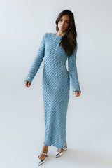 Bell Ruffle Maxi Dress in Blue - FINAL SALE