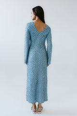 Bell Ruffle Maxi Dress In Blue - Final Sale
