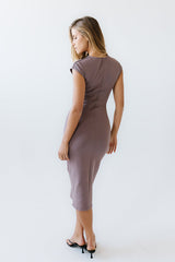 Ivy Fitted Midi Dress In Plum - Final Sale
