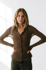 Vernon Sheer Button Up In Brown