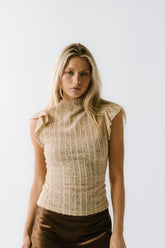 Lue Sheer Top in Taupe - FINAL SALE