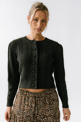 France Knit Cardigan In Charcoal - Final Sale