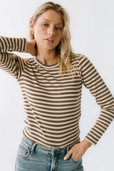 Makayla Shirt in Striped Brown - FINAL SALE