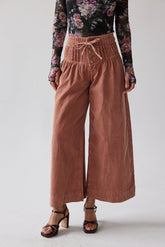 Barkley Corduroy Wide Leg Pants in Rust - FINAL SALE