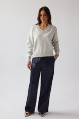 Adella Knit Sweater In Silver - Final Sale