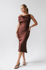 Malik Midi Dress In Burgundy - Final Sale