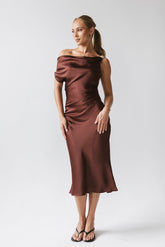 Malik Midi Dress in Burgundy - FINAL SALE