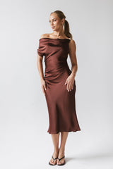 Malik Midi Dress in Burgundy - FINAL SALE