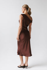 Malik Midi Dress In Burgundy - Final Sale