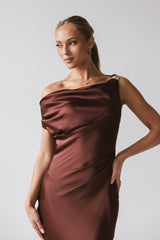 Malik Midi Dress In Burgundy - Final Sale