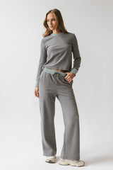 April Striped Top In Grey - Final Sale
