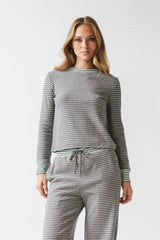 April Striped Top In Grey - Final Sale