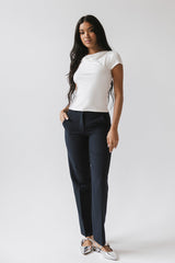 Mitchel Straight Leg Trouser In Navy - Final Sale
