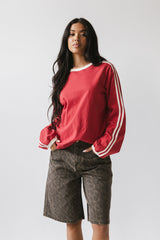 Romy Striped Top In Red - Final Sale