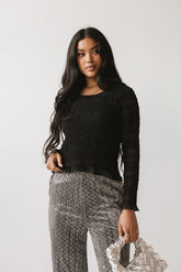 Opie Smocked Top in Black - FINAL SALE