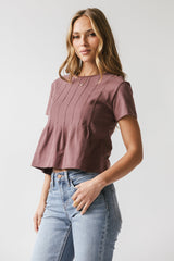 Cattelain Pleated Top In Plum - Final Sale