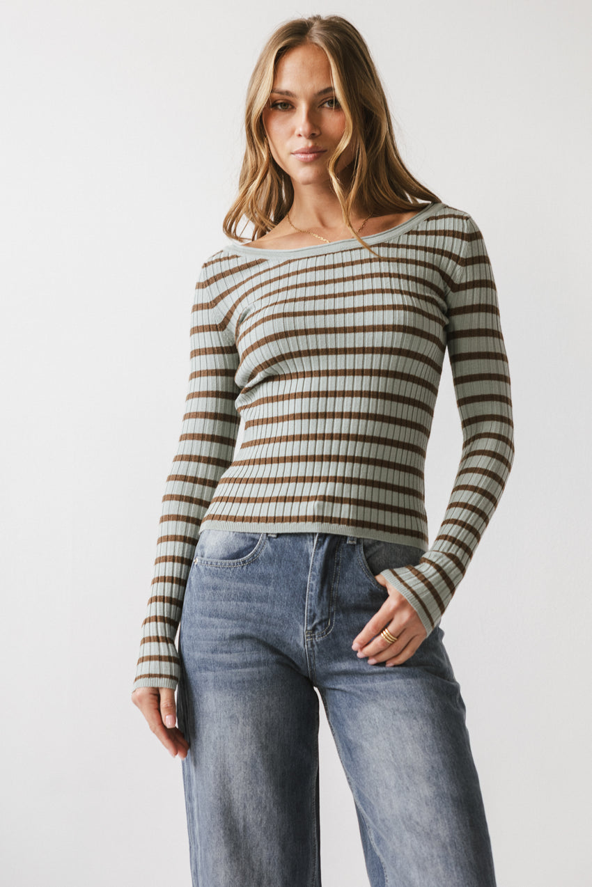 Petra Striped Sweater in Blue - FINAL SALE