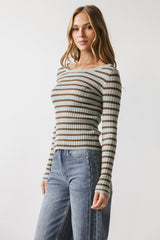 Petra Striped Sweater In Blue - Final Sale
