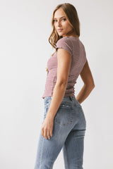 Trisha Striped Top In Red - Final Sale
