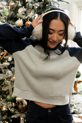 Franklin Contrast Top in Navy - FINAL SALE