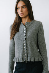 Rosie Ruffle Sweater in Heather Grey - FINAL SALE