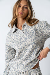 Patricia Collared Sweatshirt in Leopard - FINAL SALE