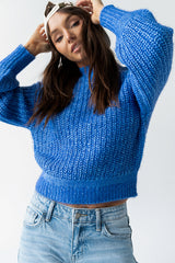 Noel Two Toned Sweater in Blue - FINAL SALE