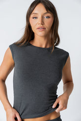Jordanna Knit Top in Charcoal - FINAL SALE