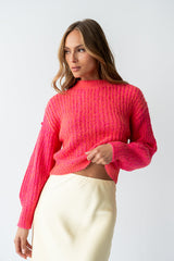 Noel Two Toned Sweater In Pink - Final Sale