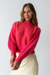 Noel Two Toned Sweater In Pink - Final Sale