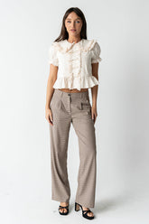 Chrissy Lace Trim Blouse in Cream - FINAL SALE