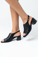 Faith Slingback Mule In Black - Final Sale