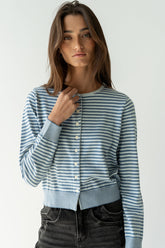 Edesse Striped Cardigan in Blue - FINAL SALE