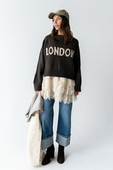 Suzie Graphic Sweater in Brown - FINAL SALE