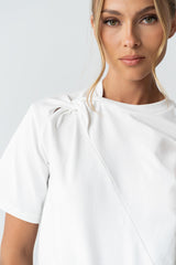 Buckley Knot Top In White - Final Sale