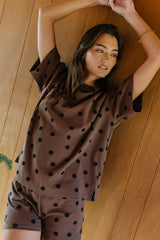 James Polka Dot Shorts in Brown - FINAL SALE