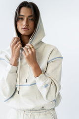 Mozie Contrast Sweatshirt In Grey - Final Sale