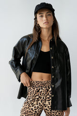 Bruno Vegan Leather Shacket - Final Sale