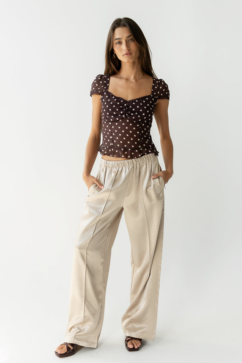 Liam Sheer Polka Dot Top - FINAL SALE