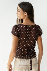 Liam Sheer Polka Dot Top - Final Sale