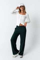 Avery Striped Pants In Green - Final Sale