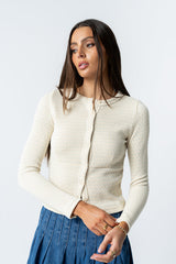Mindy Button Front Sweater In Multi - Final Sale