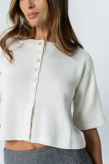 Macey Knit Sweater In Cream - Final Sale
