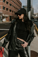 Bruno Vegan Leather Shacket - Final Sale