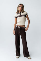 Brea Collared Sweater In Brown - Final Sale