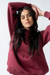 Marie Oversized Sweatshirt in Burgundy - FINAL SALE